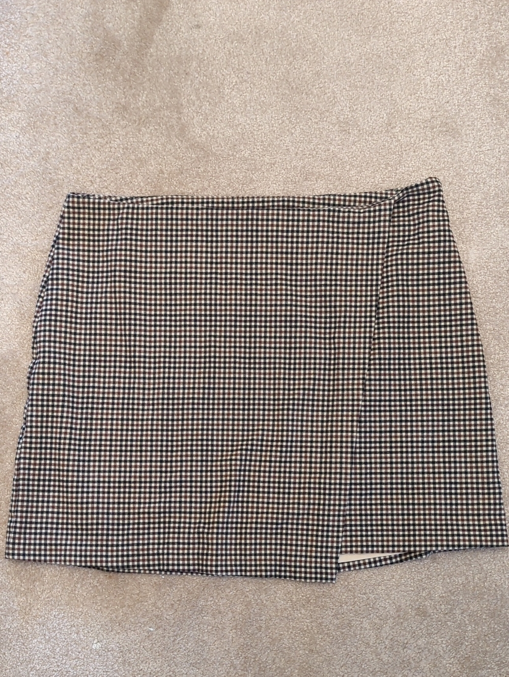 Old Navy Black, Brown, & White Gingham Mini Skirt, Women's XL Tall